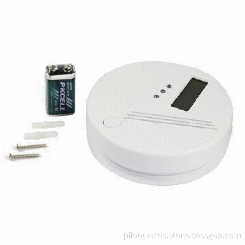 Standalone CO Detector, LCD Display, Powered by 9V DC Battery/3 LED Indicative Lights/CE/RoHS Marks